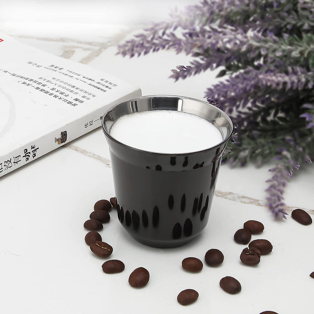 French Press 12 oz, Stainless Steel Espresso Cup 2pcs Set Double Wall Insulated 5 oz G504
