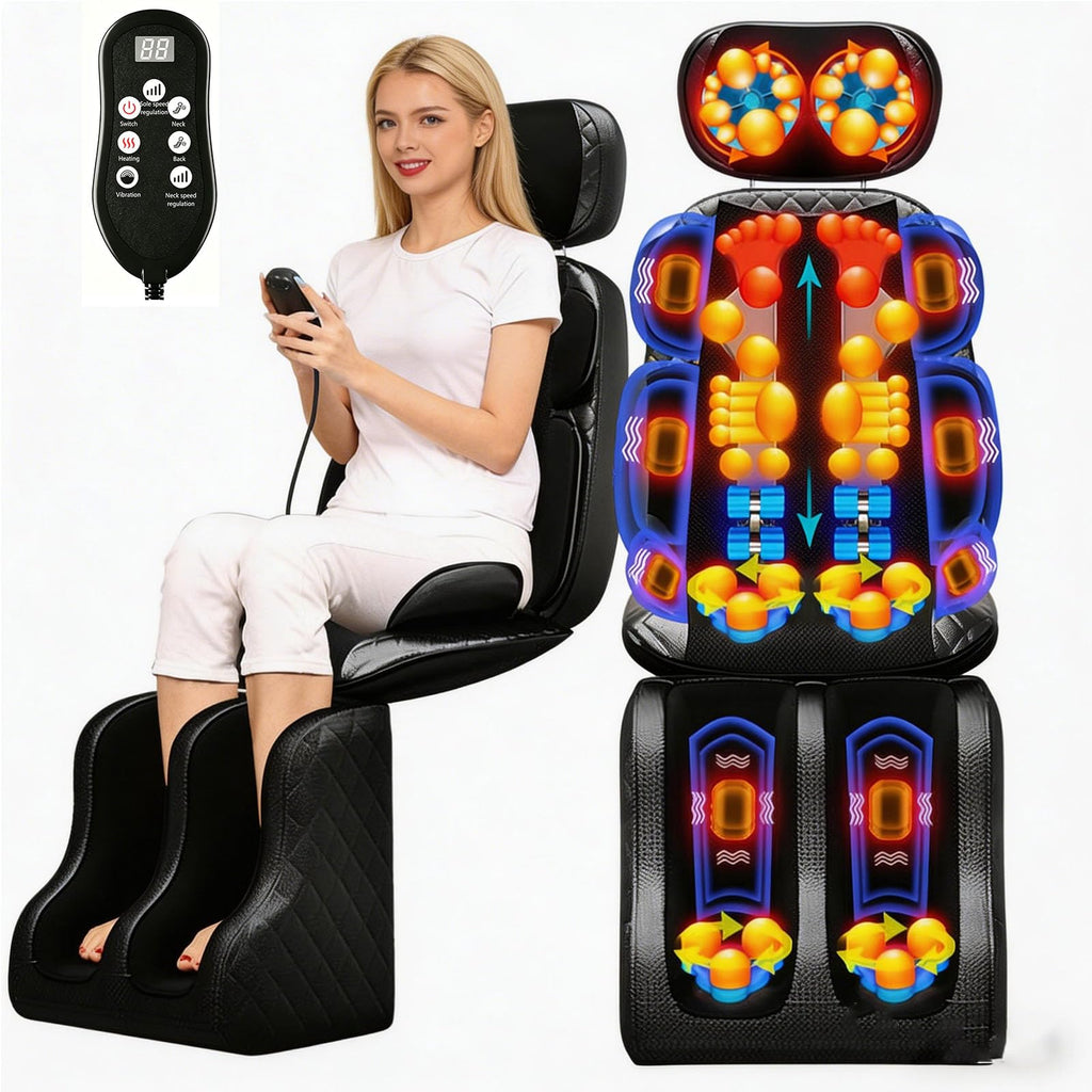 16D Electric Shiatsu Full Body Massage Mat with Foot Massager U6916