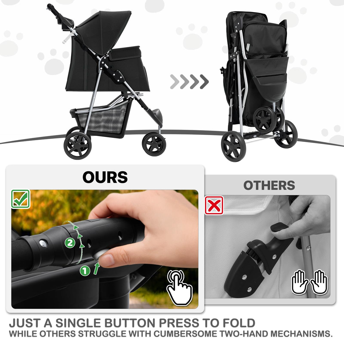 Black Pet Stroller O9580