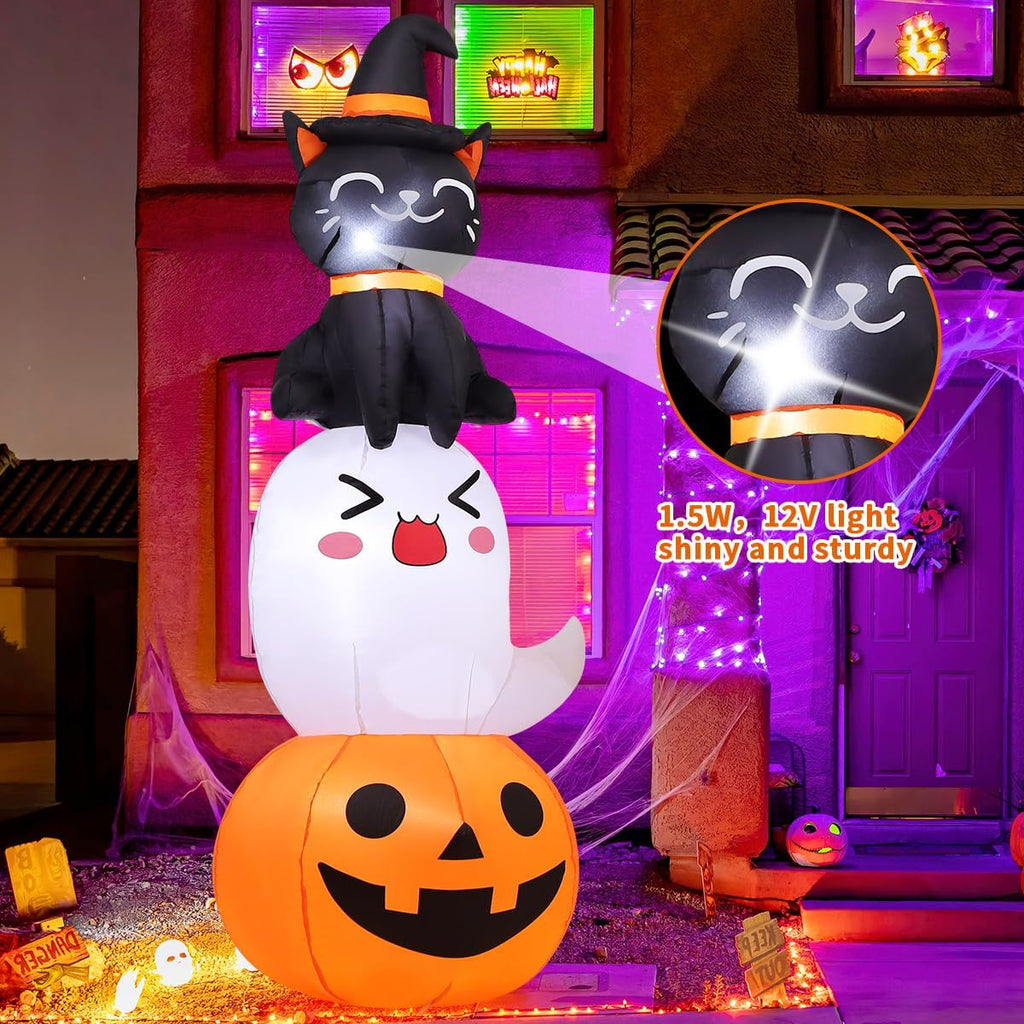 6 FT Halloween Inflatables Pumpkin Ghost Cat Outdoor Decorations L131