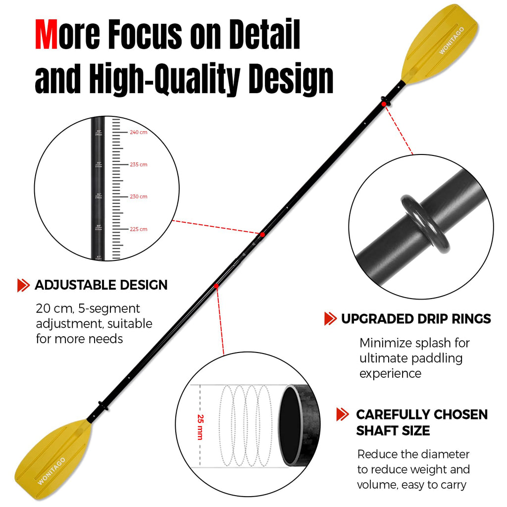 Adjustable Portable 5-Piece Kayak Paddle T222399
