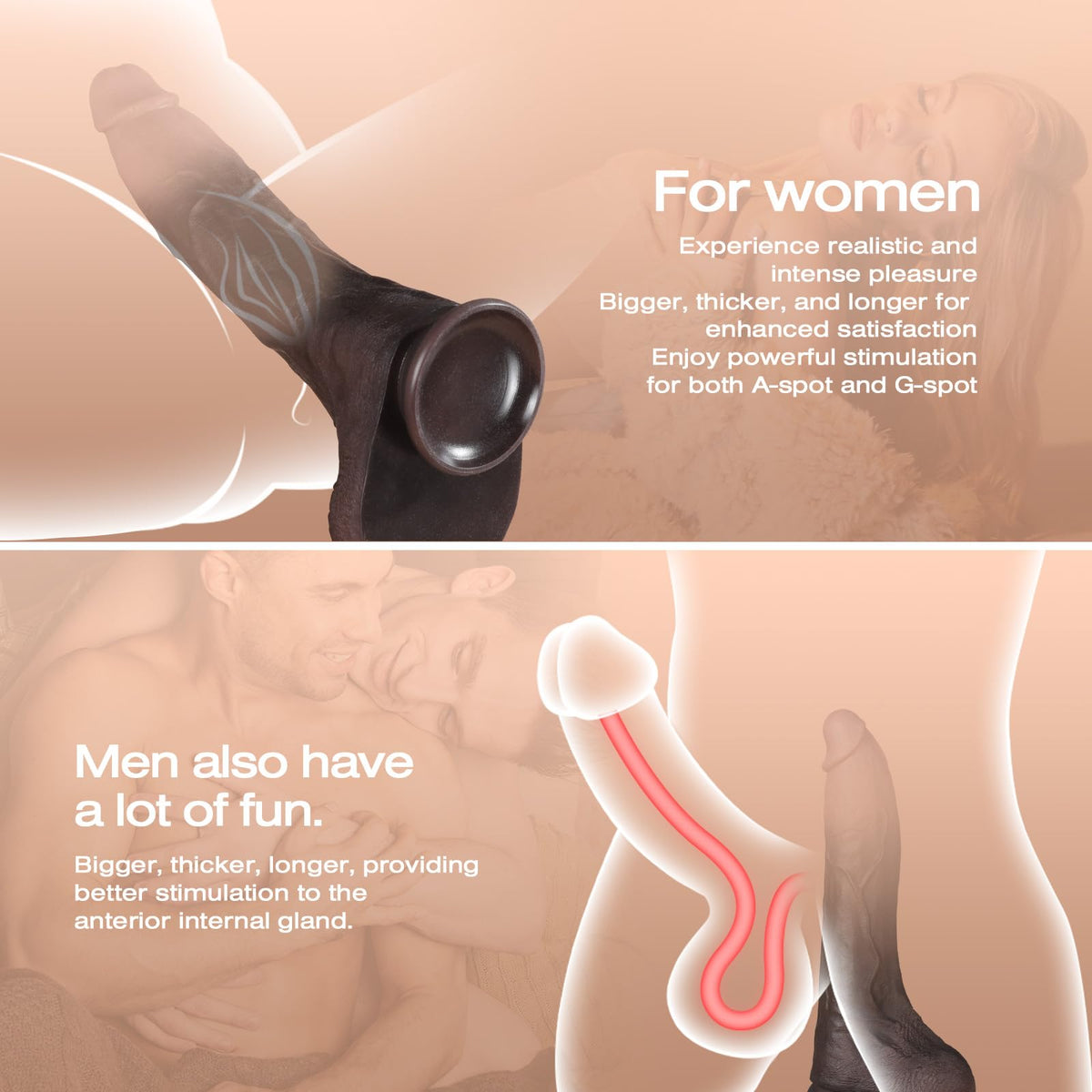 11.5 Inch Black Silicone Dildo P7043