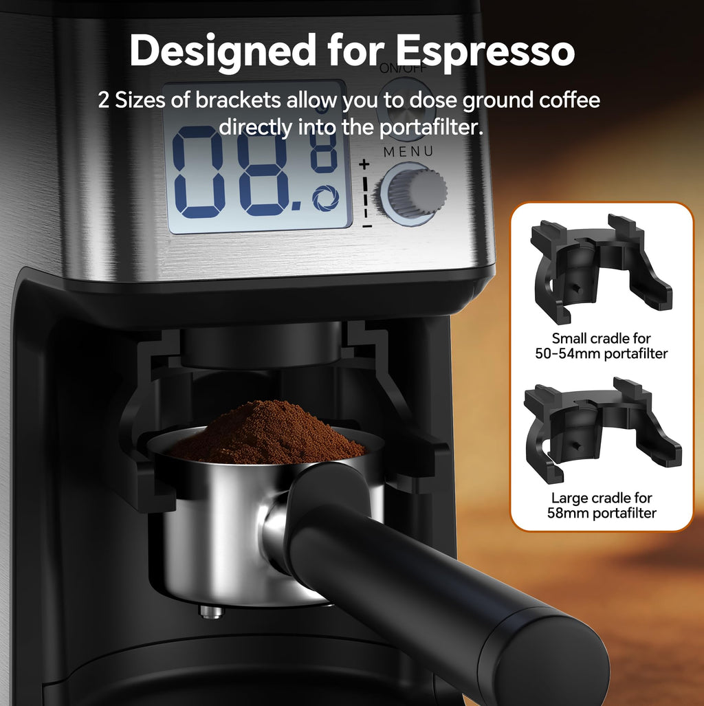 Conical Burr Coffee Grinder, 51 Grind Settings, 1-12 Cups, Stainless Steel U30155