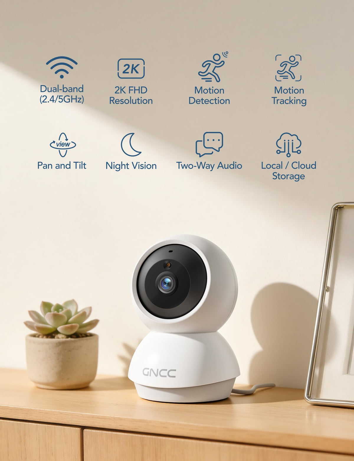 5Ghz WiFi Indoor Camera with 360°PTZ, 4 Pack W550