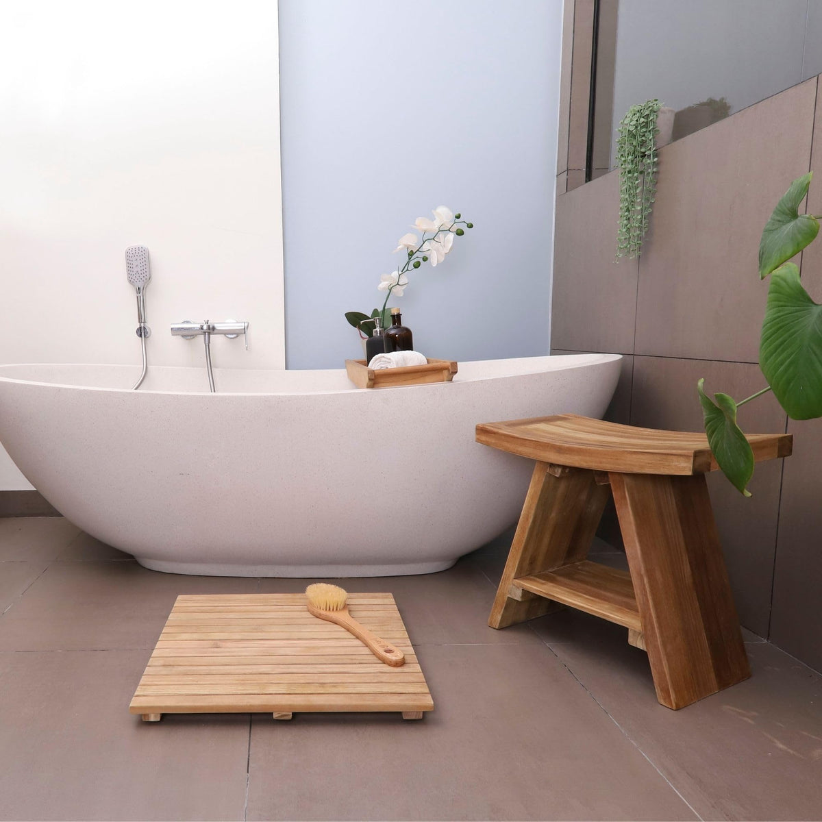 Teak Wood Shower and Bath Stool U47890