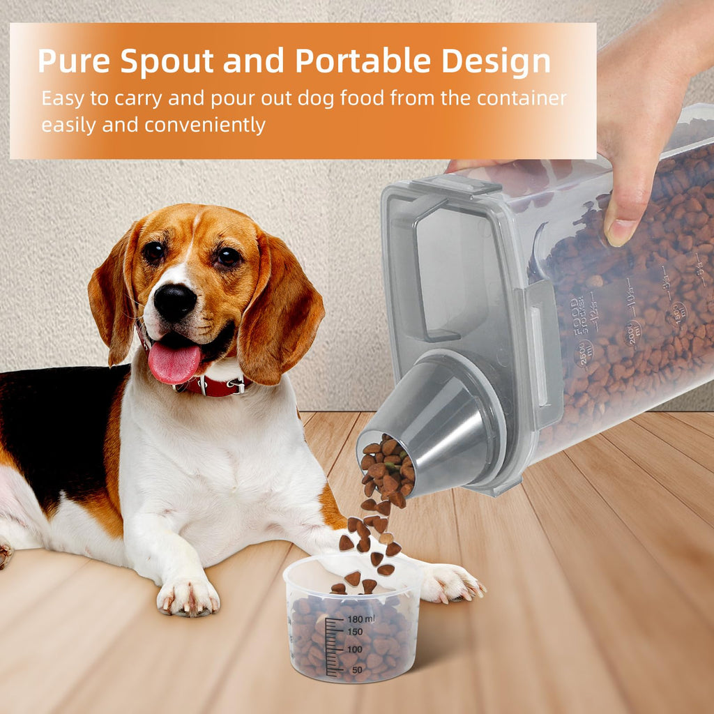 3-5Lbs/3Qt Plastic Pet Food Storage Container with Foldable Bowl R648