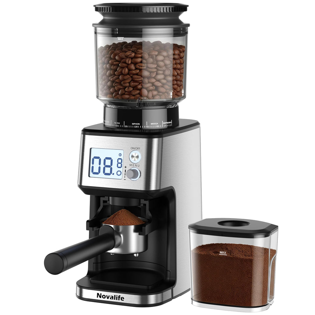 Conical Burr Coffee Grinder, 51 Grind Settings, 1-12 Cups, Stainless Steel U30155