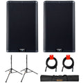 Powered 10" PA Loudspeaker Pair with Speaker Stand and XLR Cable D45578