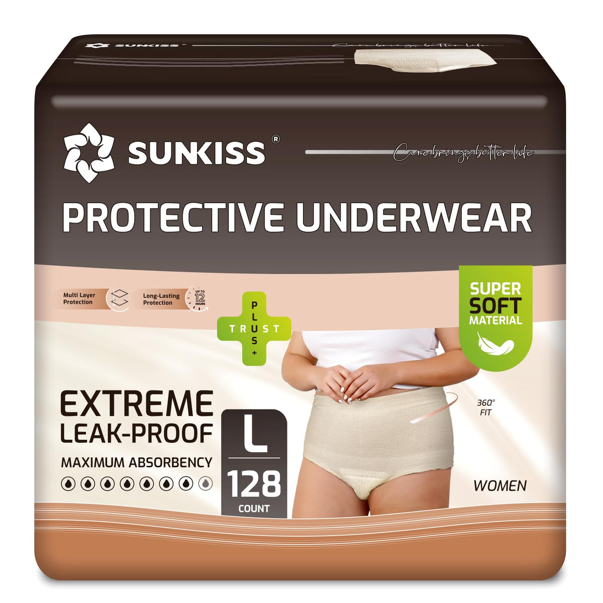 Beige Large Incontinence Underwear 128 Count F2287