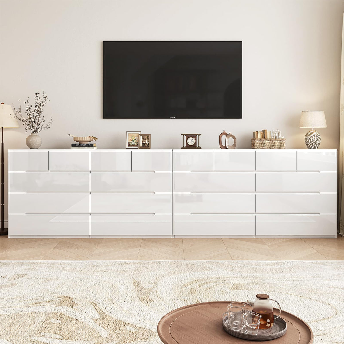 White 10 Drawer Dresser P9892