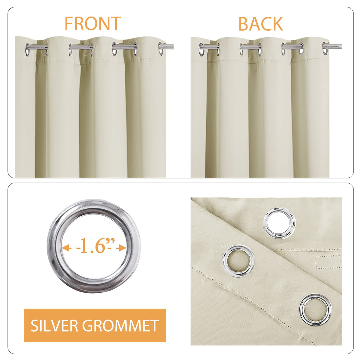3-in-1 Blackout Room Divider Curtains D44374