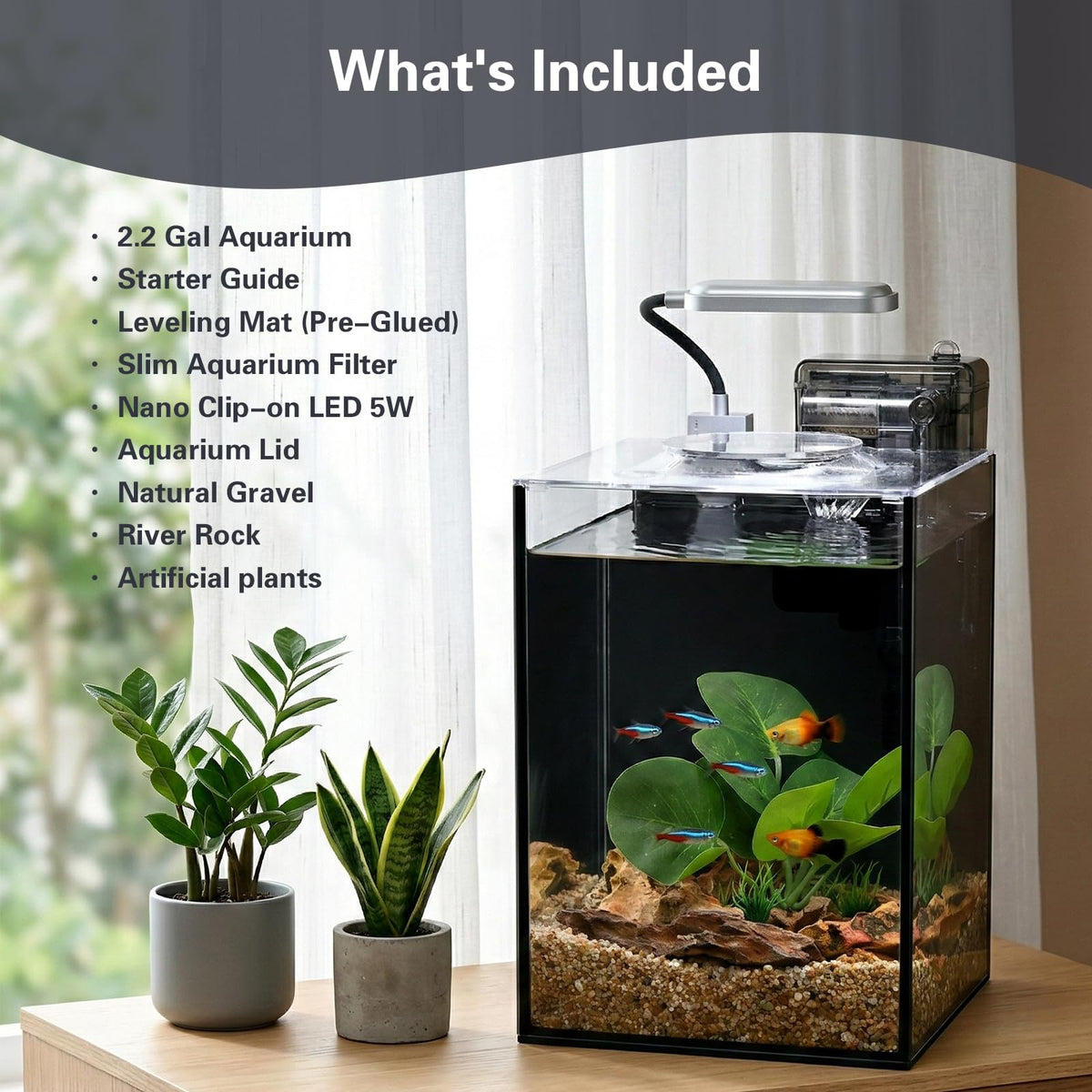 2.2 Gallon Glass Aquarium Set V587