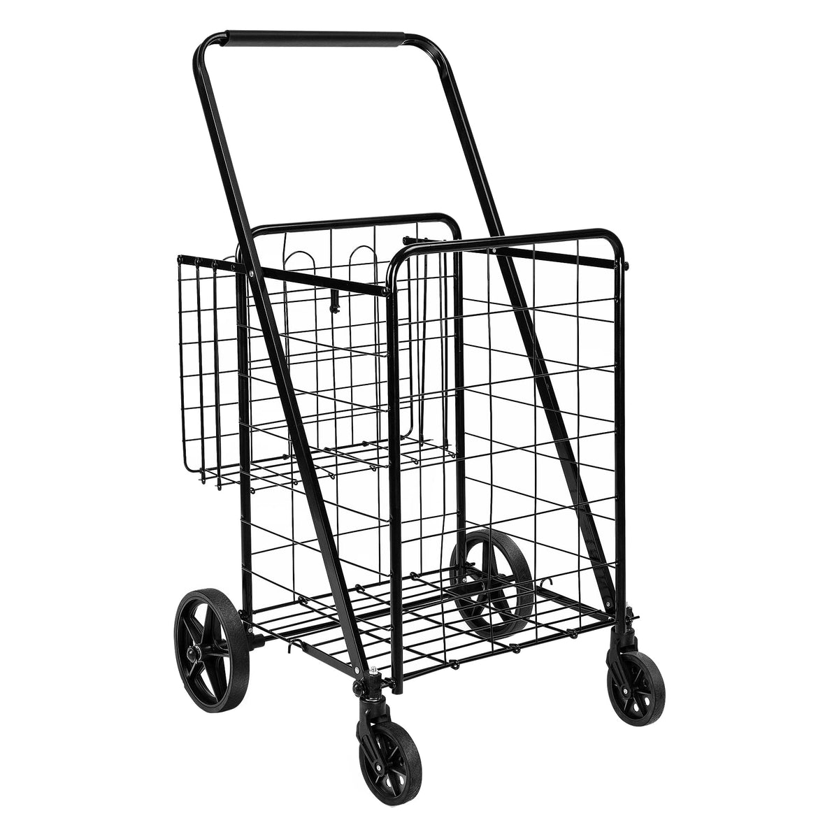 Foldable Utility Cart with 360-Degree Wheels, X-Large, Black W8774