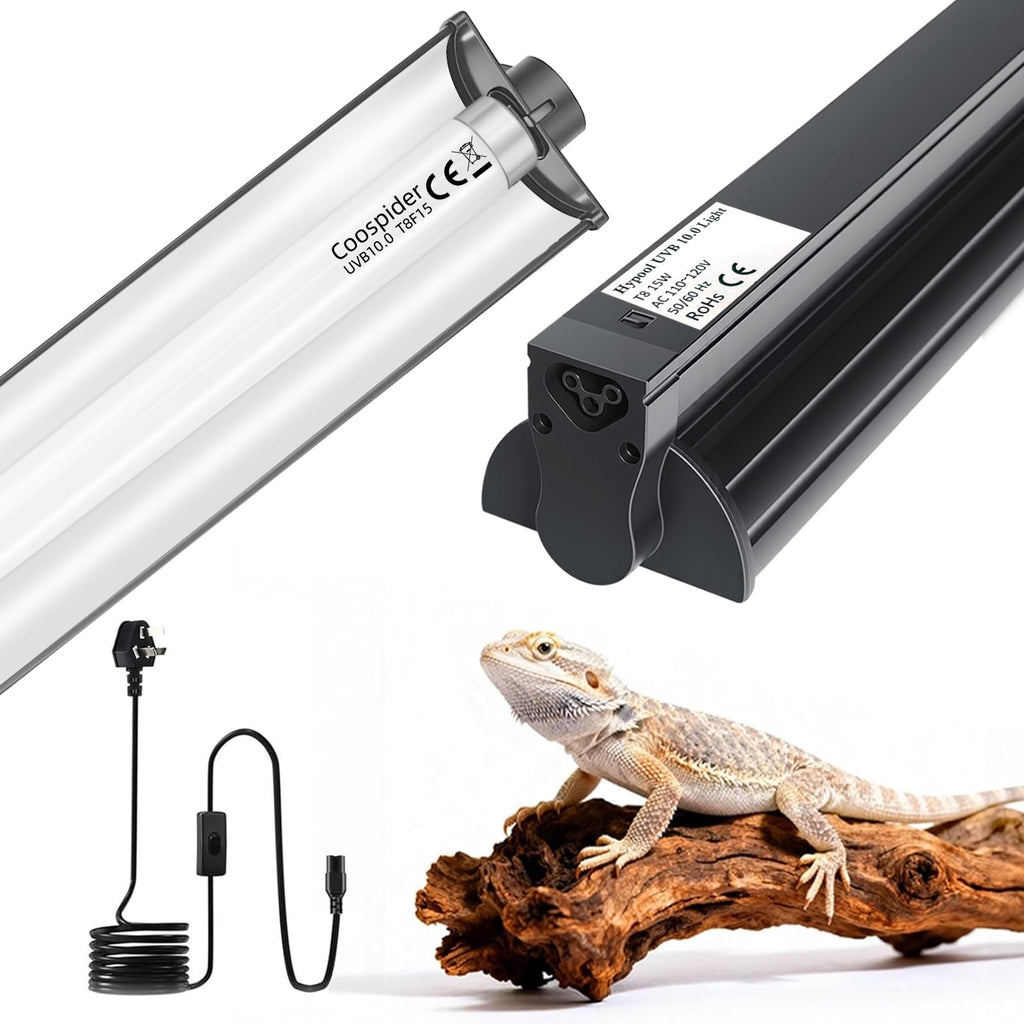 18 Inch 15 Watt UVB 10.0 Fluorescent Reptile Light Fixture Kit D5761