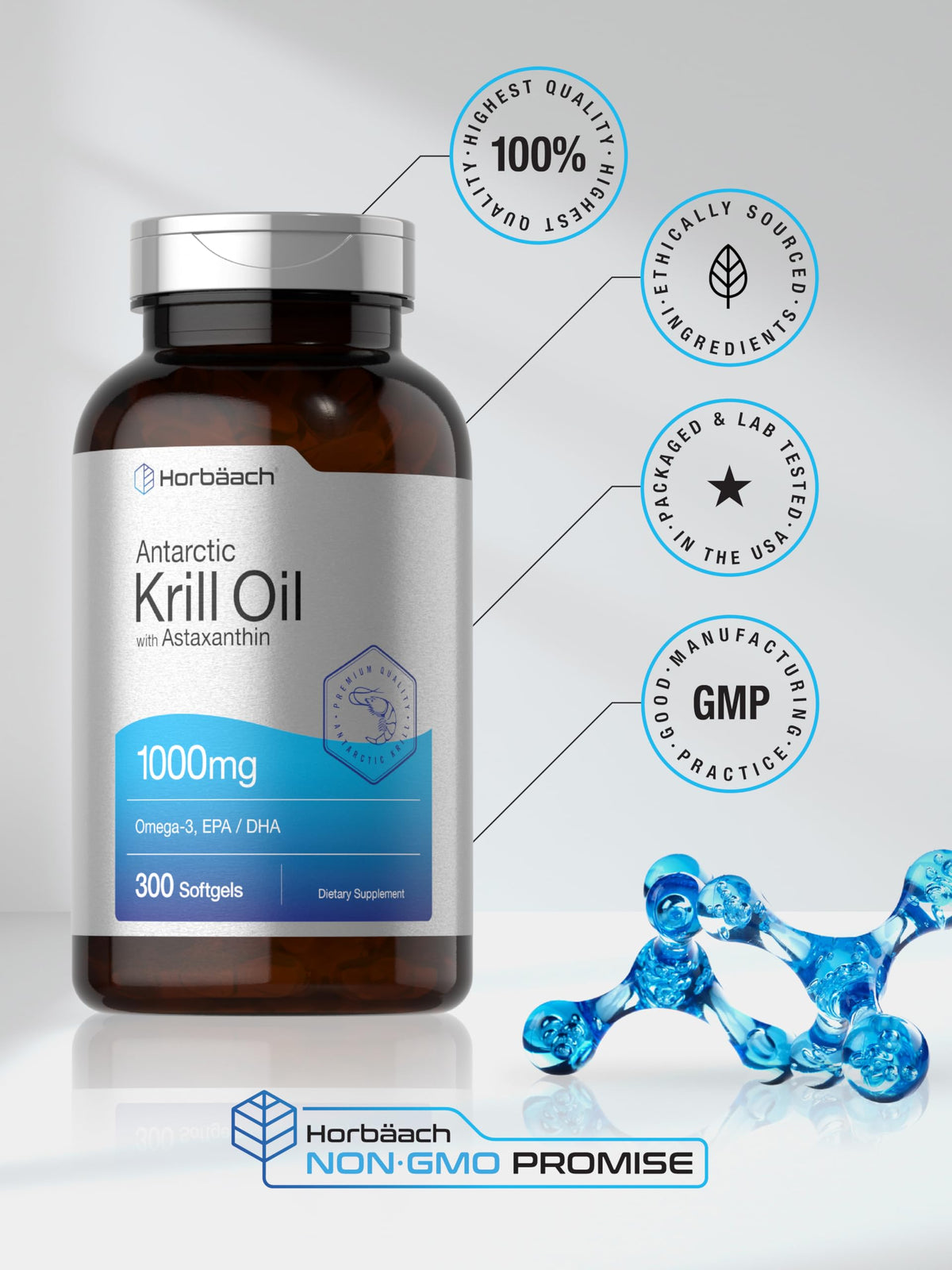 Antarctic Krill Oil 1000mg Softgels 300 Count C133870