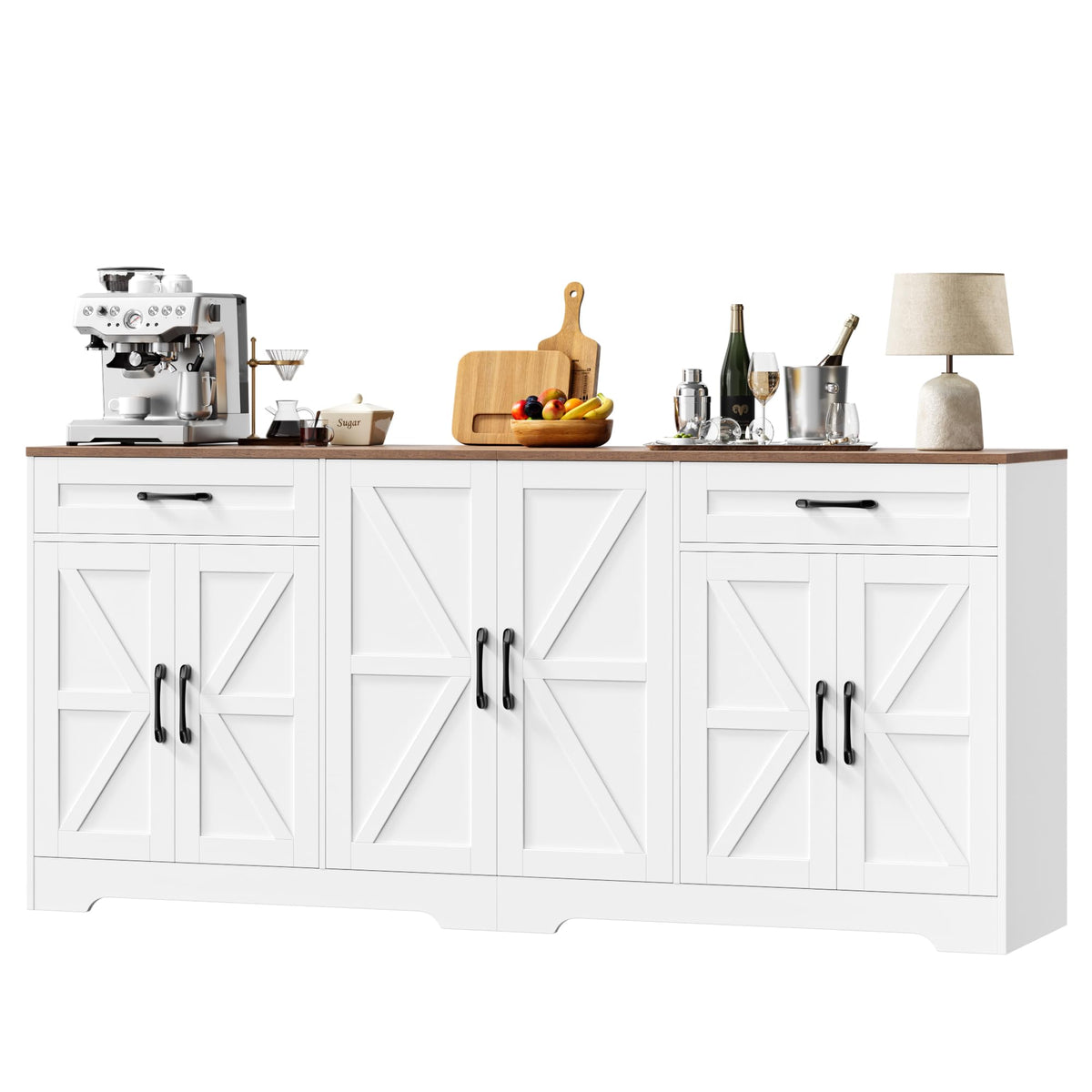 71” Large Kitchen Buffet Cabinet with Adjustable Shelves X879