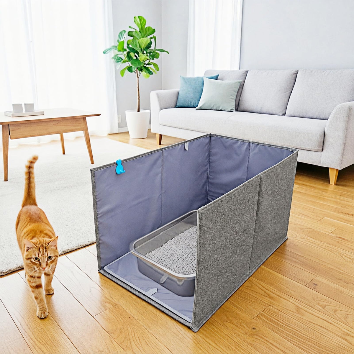 Extra Large Open Top High Sided Cat Litter Box Enclosure H702