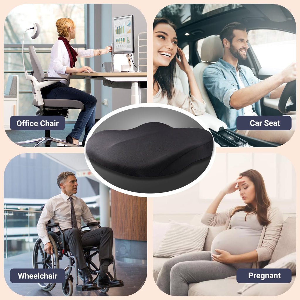 Black Memory Foam Car Seat Cushion D687