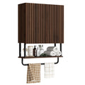 Fluted 2 Doors 3-Tier Bathroom Wall Cabinet N553