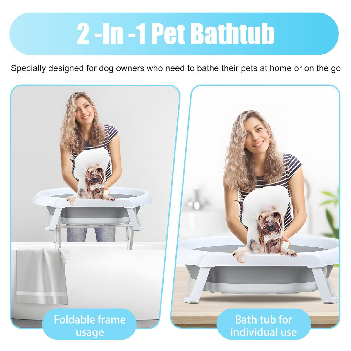 Foldable Portable Dog Bathtub T956366