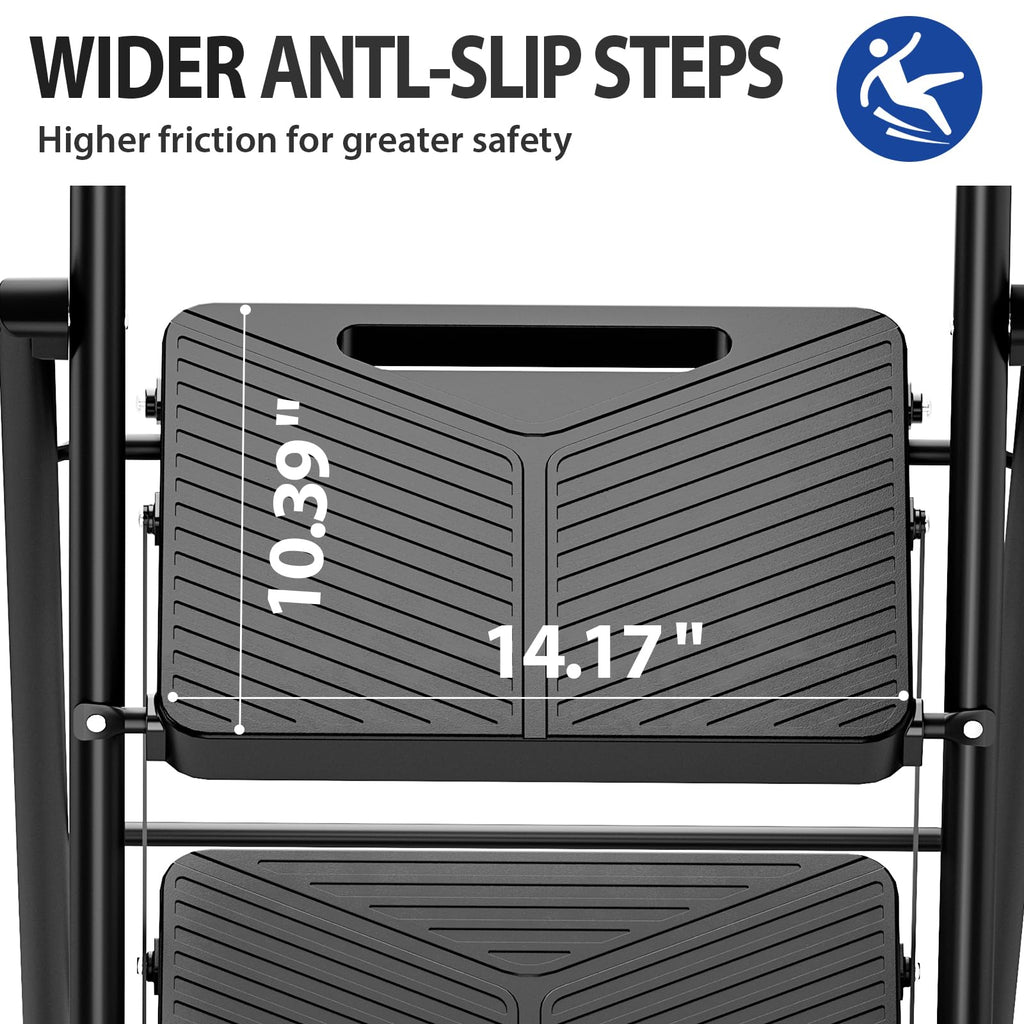 Folding 2 Step Ladder with Anti-Slip Pedals R67876