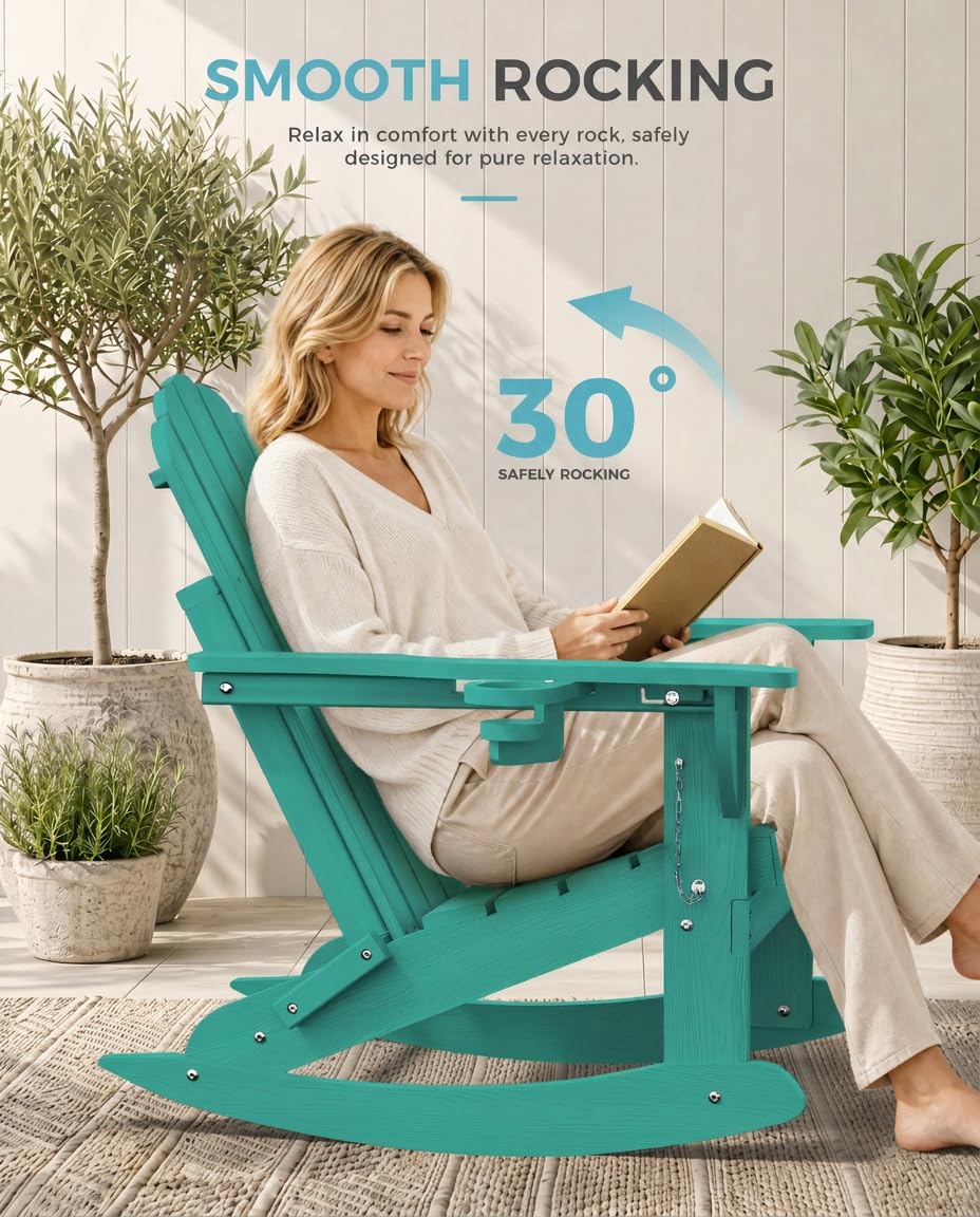 Adirondack Rocking Chair with Footrest O50682