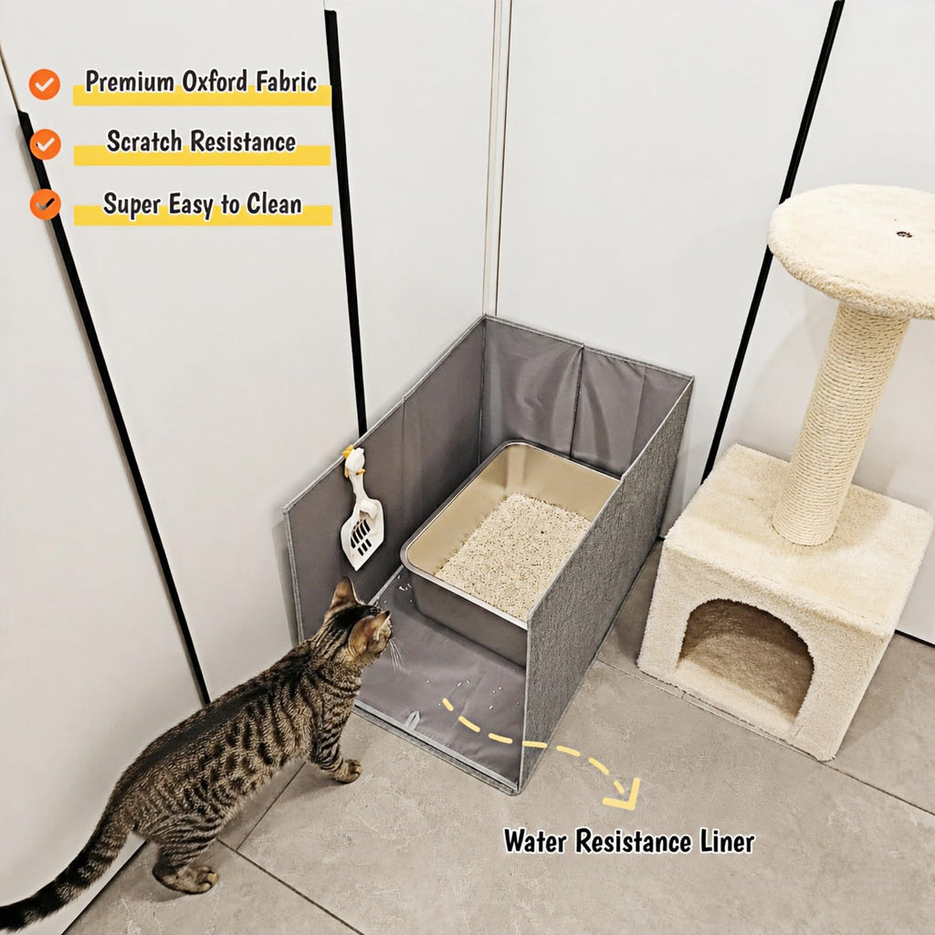 Extra Large Open Top High Sided Cat Litter Box Enclosure H702