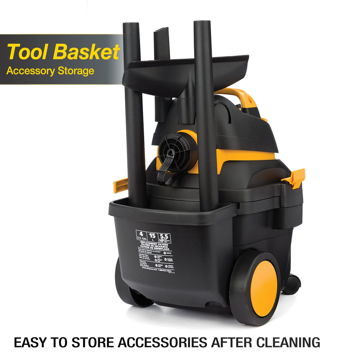 4 Gallon 5.5 Peak HP Wet/Dry Utility Vacuum with Cart Y787115