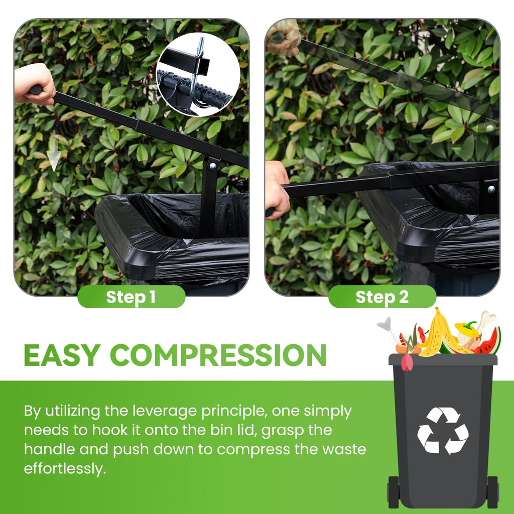 Manual Trash Compactor with Adjustable Handle T8649