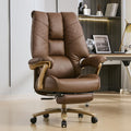 Big and Tall Ergonomic Office Chair with Footrest, 400LBS Capacity Brown PU Leather G105699