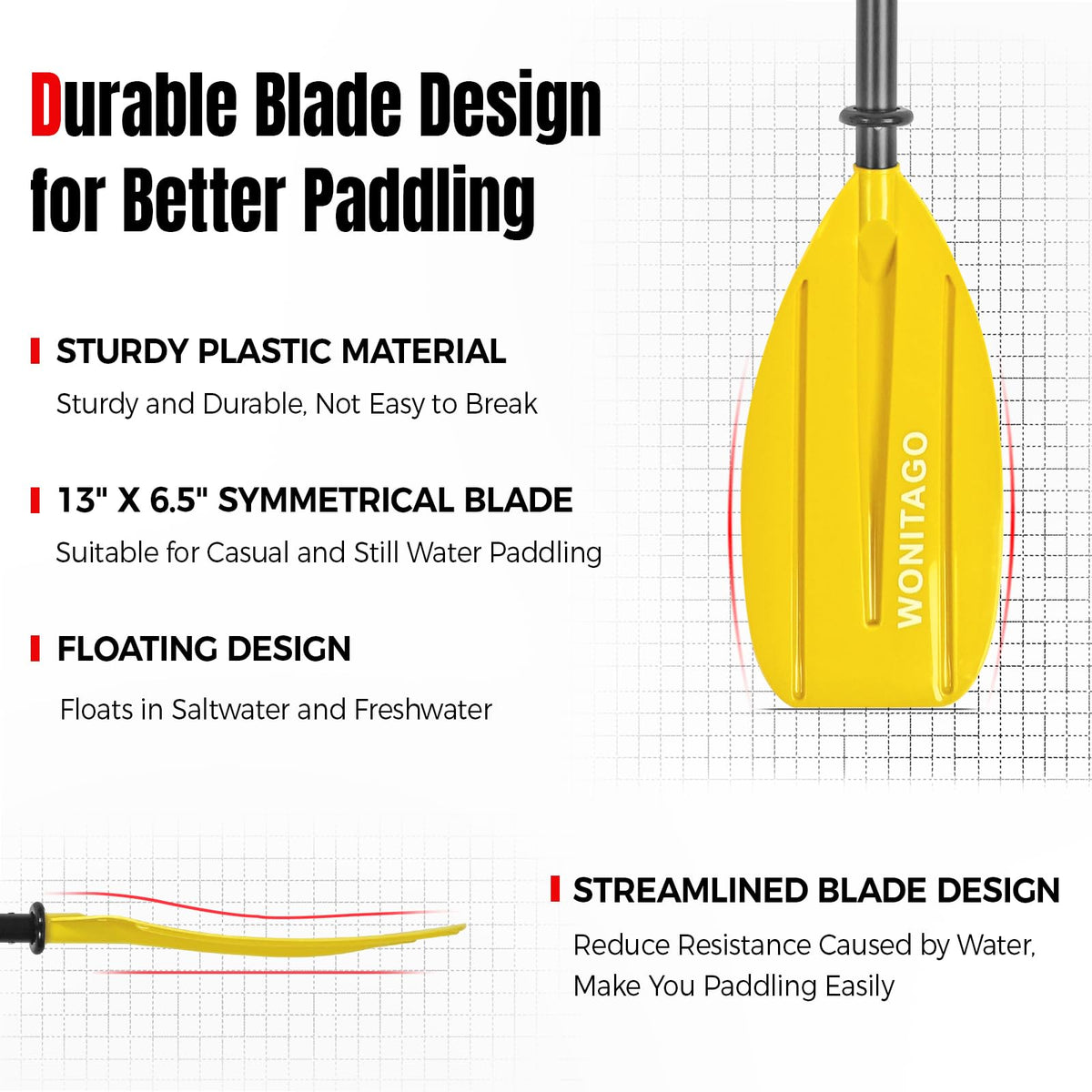 Adjustable Portable 5-Piece Kayak Paddle T222399