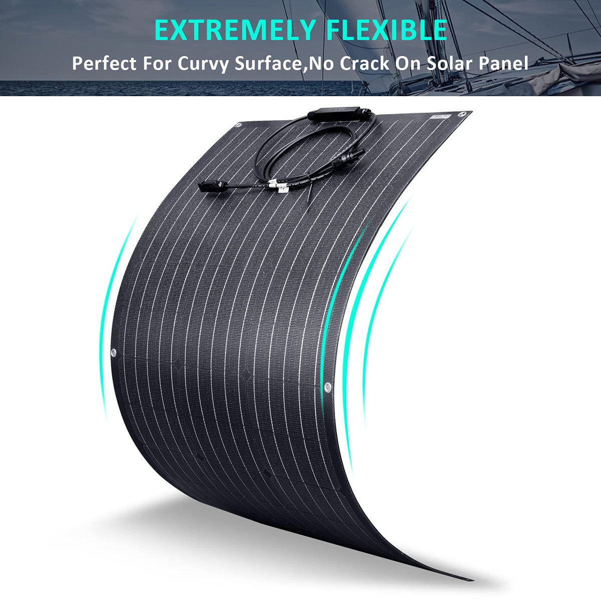100W 12V ETFE Monocrystalline Flexible Solar Panel Kit 30A PWM M132295