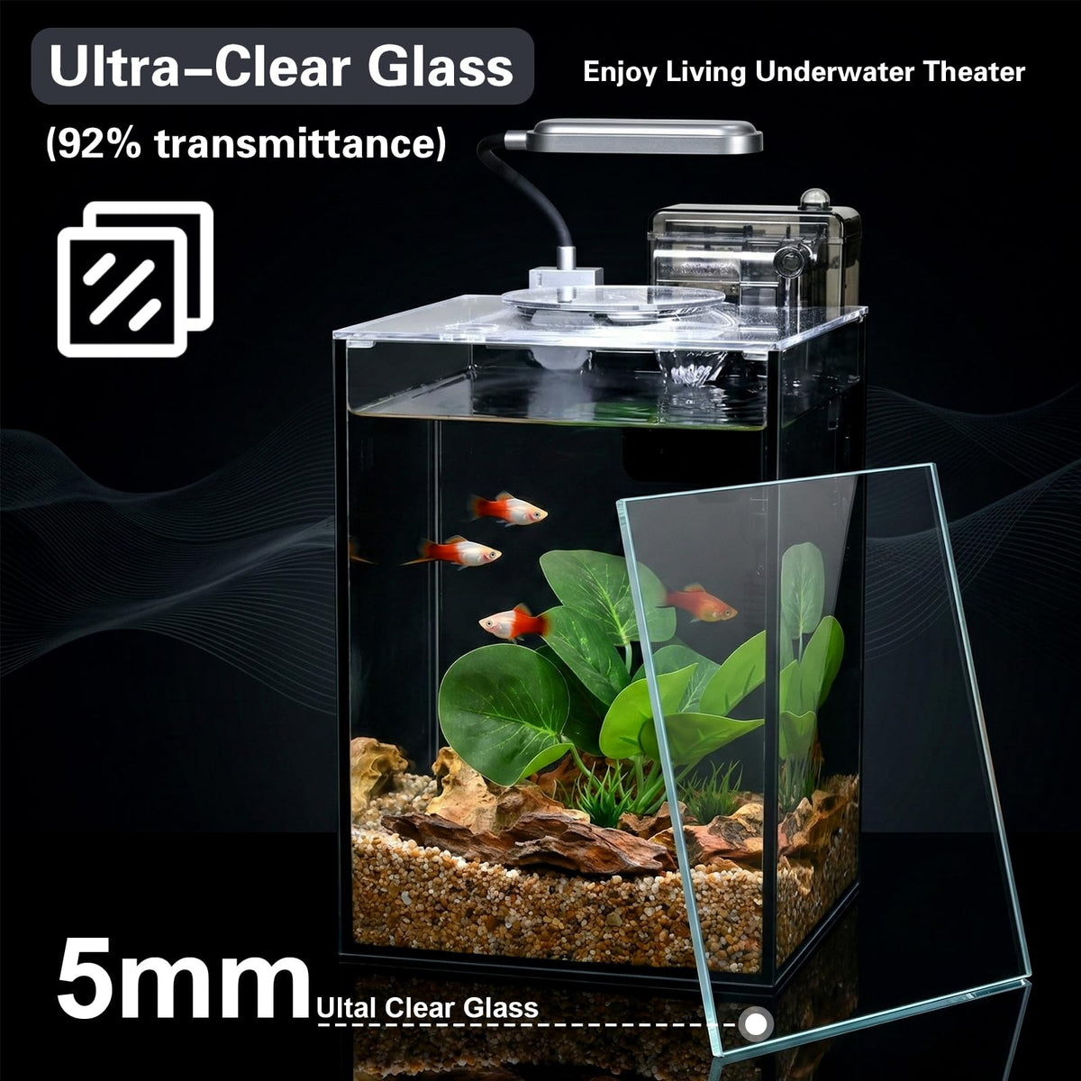 2.2 Gallon Glass Aquarium Set V587