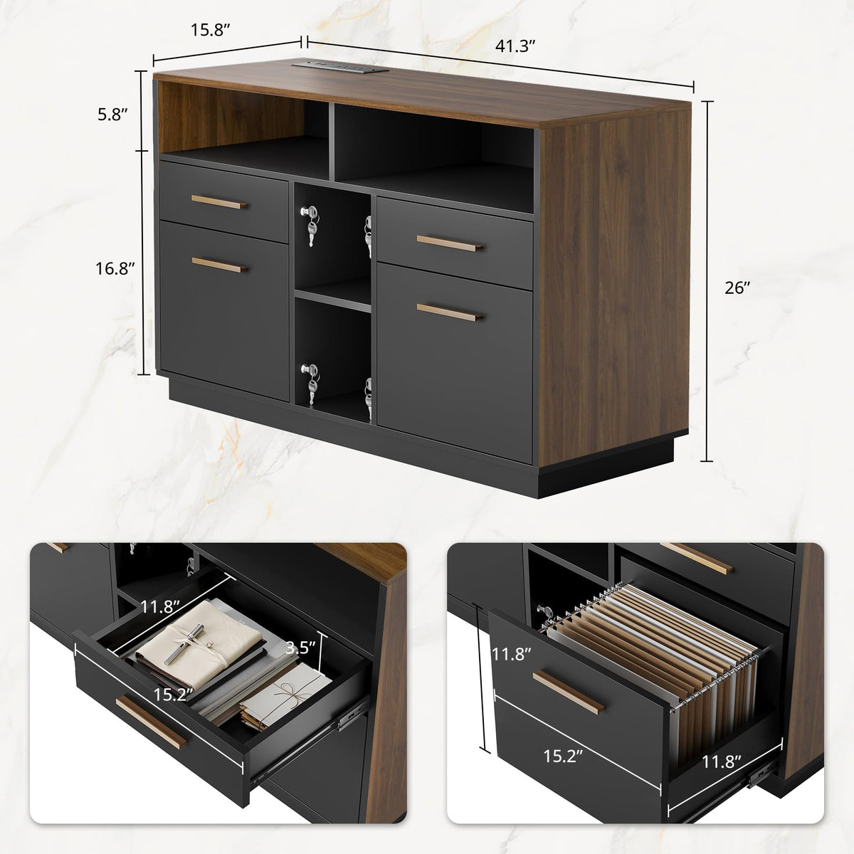 4 Drawer File Cabinet with Lock S75136