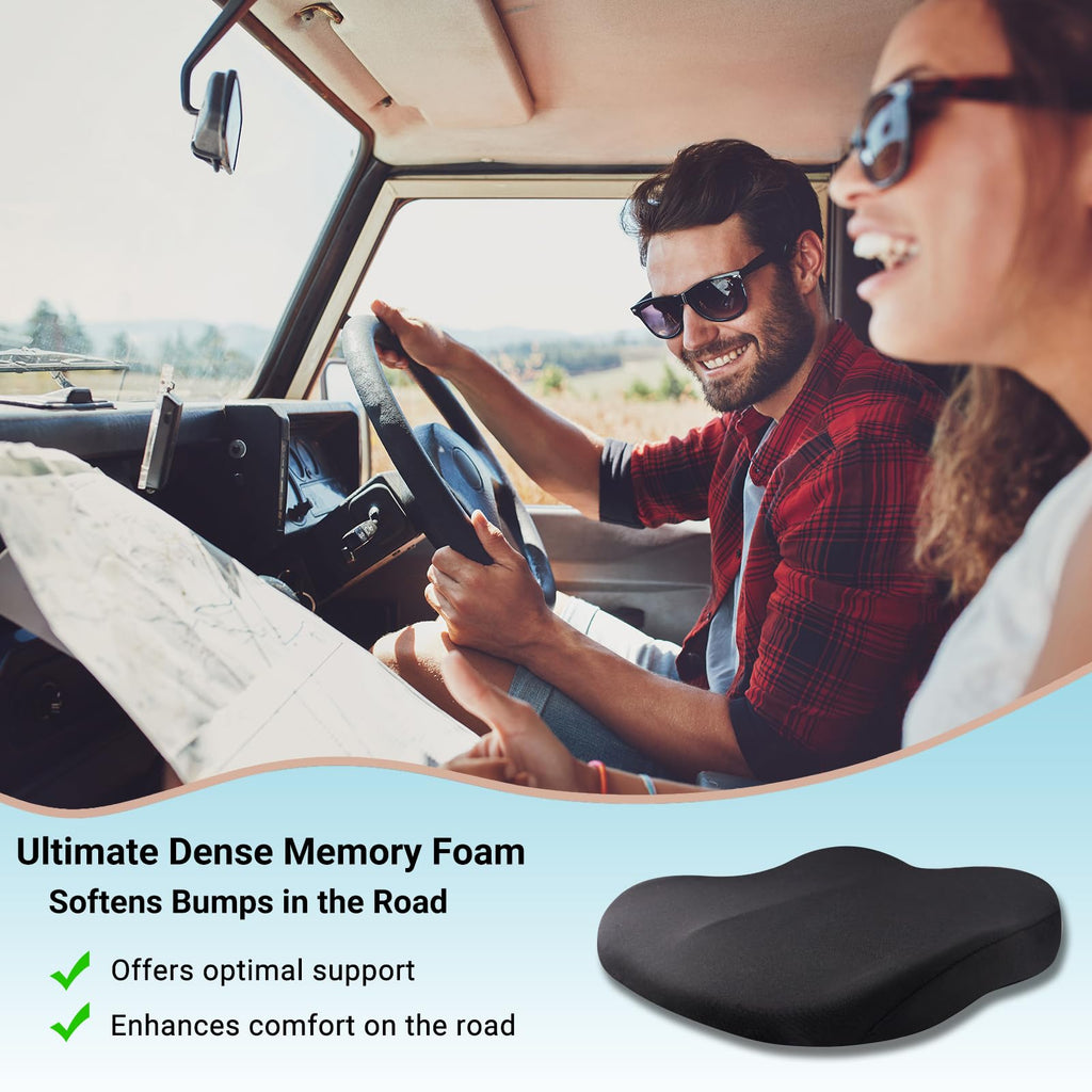 Black Memory Foam Car Seat Cushion D687
