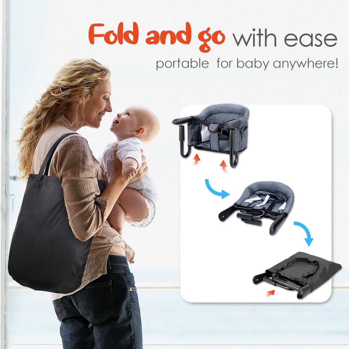 Portable Foldable Hook-On High Chair with Carry Bag E97143