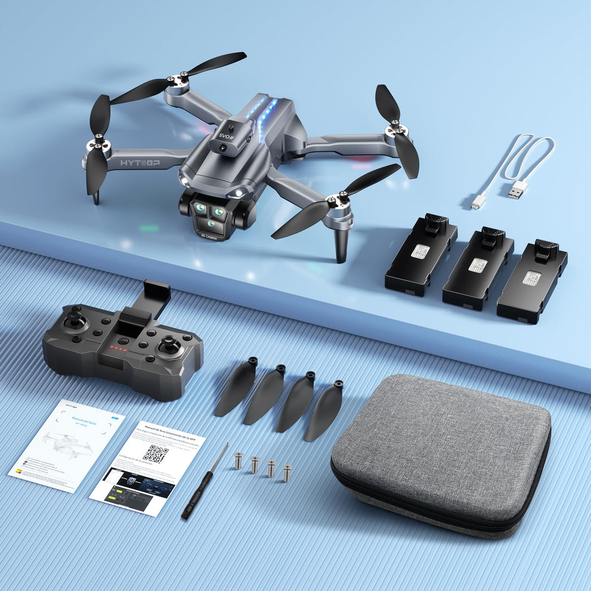 Foldable Mini Drone with Camera 1080P, 3 Batteries T33986