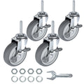3 Inch Set of 4 Heavy Duty Swivel Rubber Caster Wheels F489988
