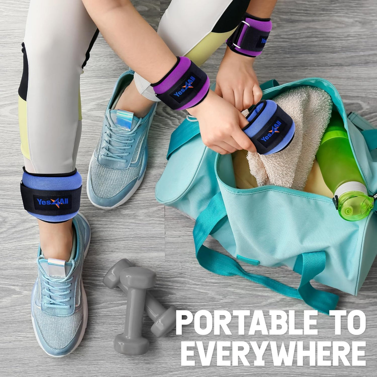 Adjustable Strap Wrist & Ankle Weights Pair U376
