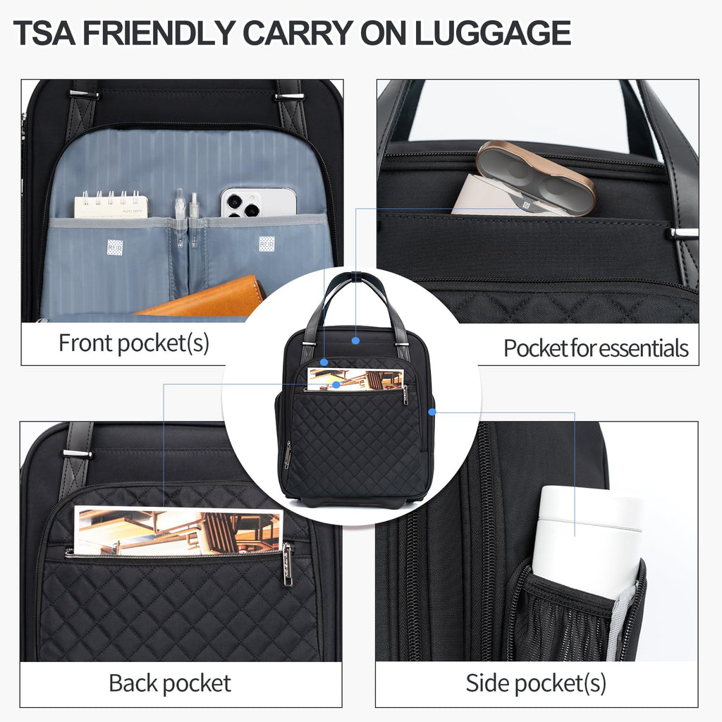 Black 16" Underseat Wheeled Bag I528279
