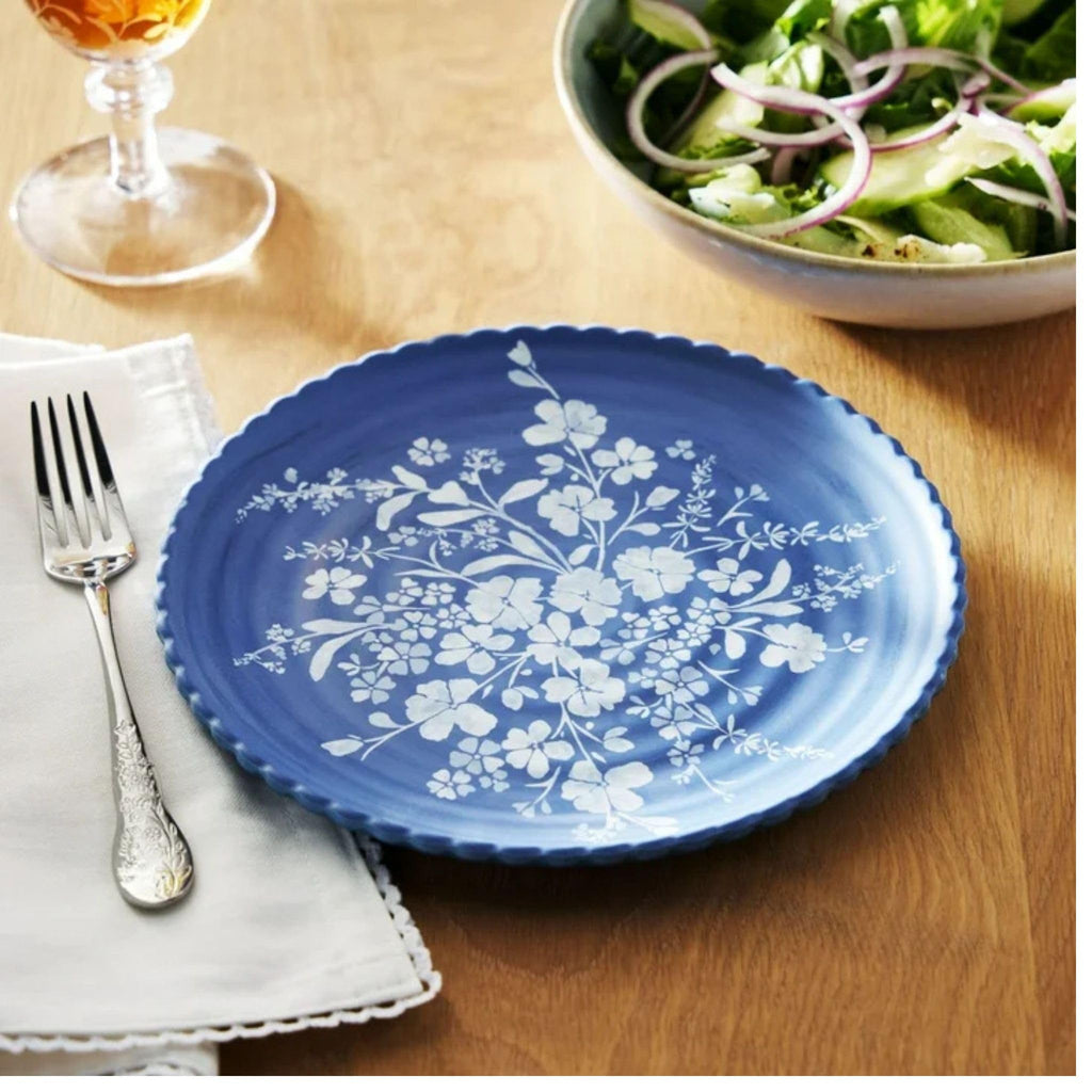 12-Piece Bamboo Melamine Dinnerware Set, Service for 4, Blue G203