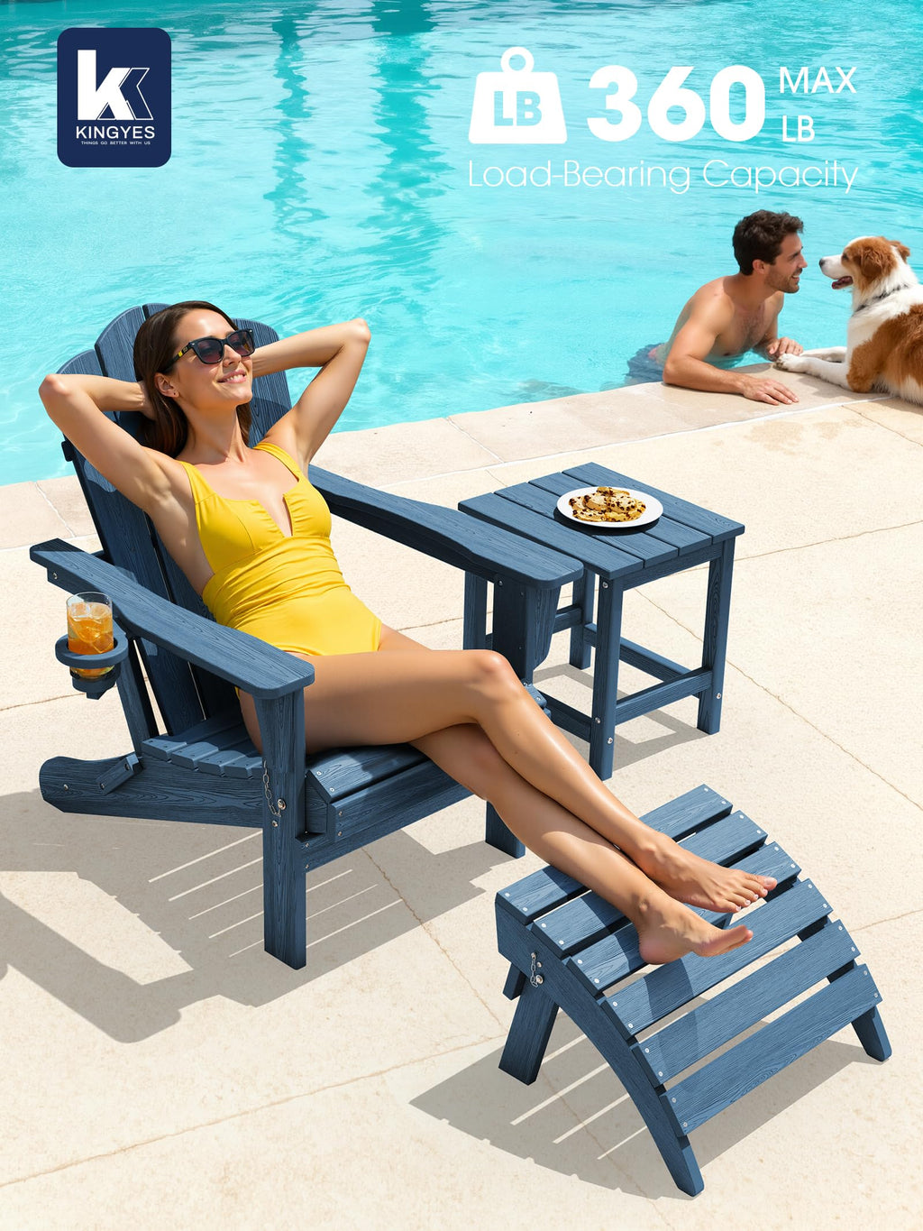Folding Adirondack Chair Set of 2 with Cup Holder T99497