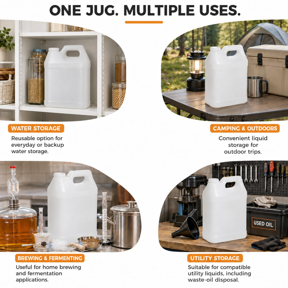 2.5 Gallon Reusable Plastic Water Jug with Lid X135