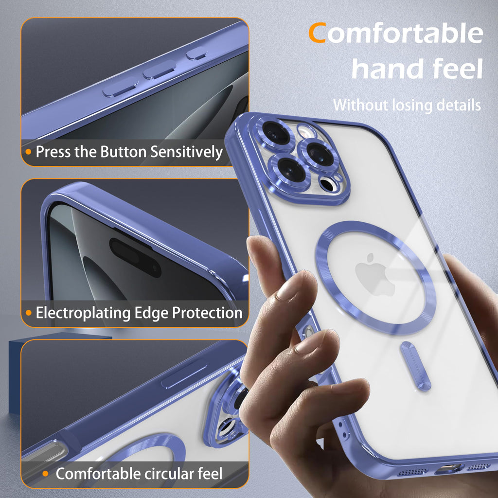 Magnetic Clear Case for iPhone 13 Pro Max with Camera Lens Protection B394