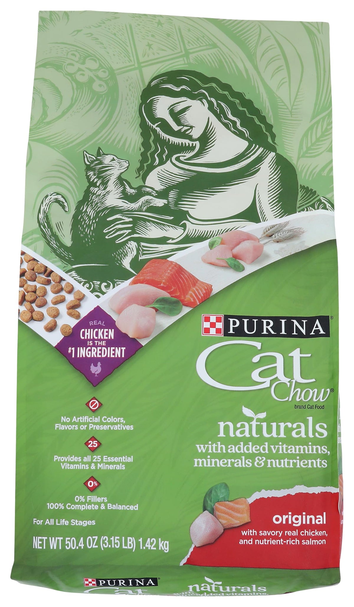 Dry Cat Food With Real Chicken 3.15 Lb Bag Q79442