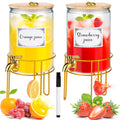 1 Gallon Glass Beverage Dispenser with Spigot, 2 Pack W452