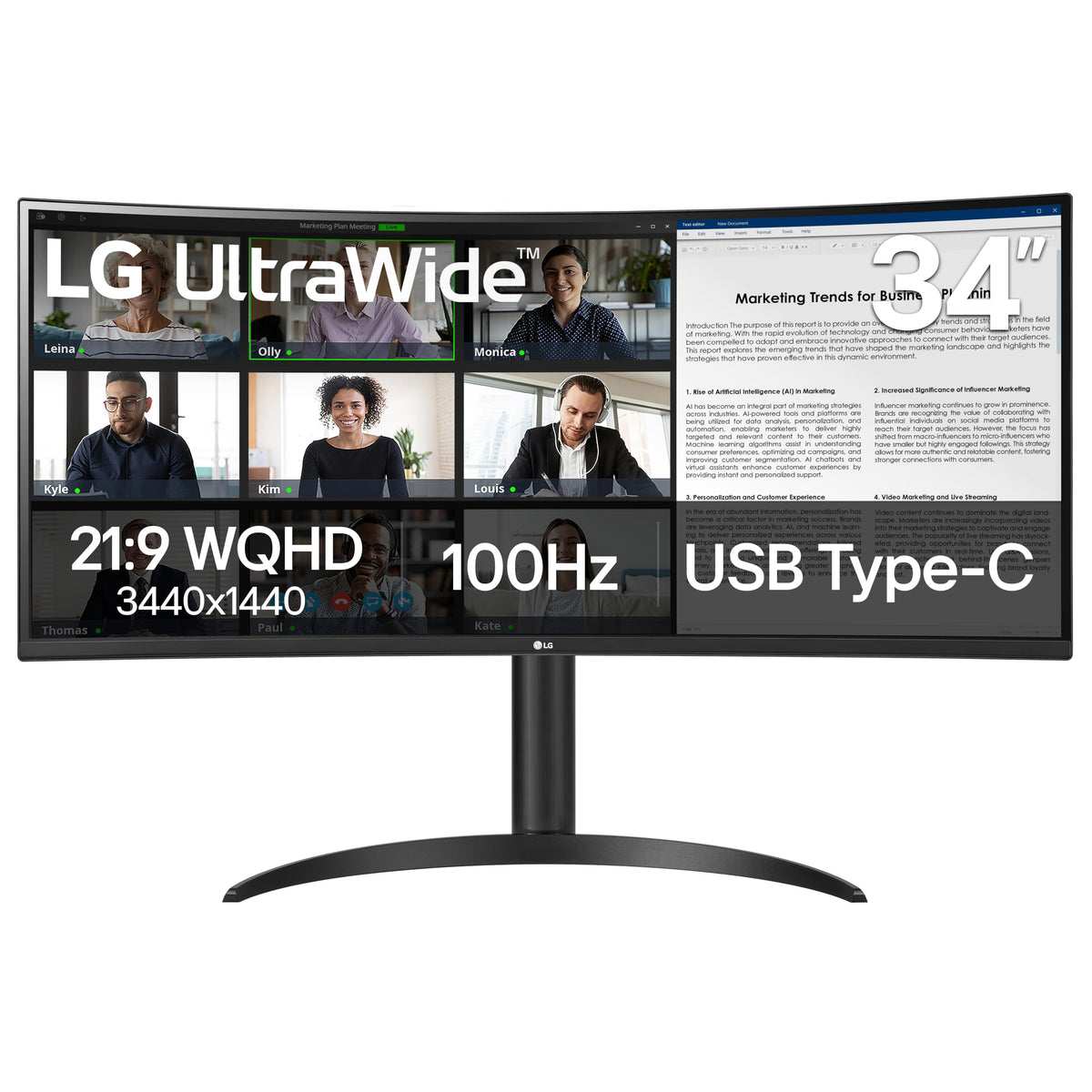 34-inch UltraWide WQHD Curved Computer Monitor D500545