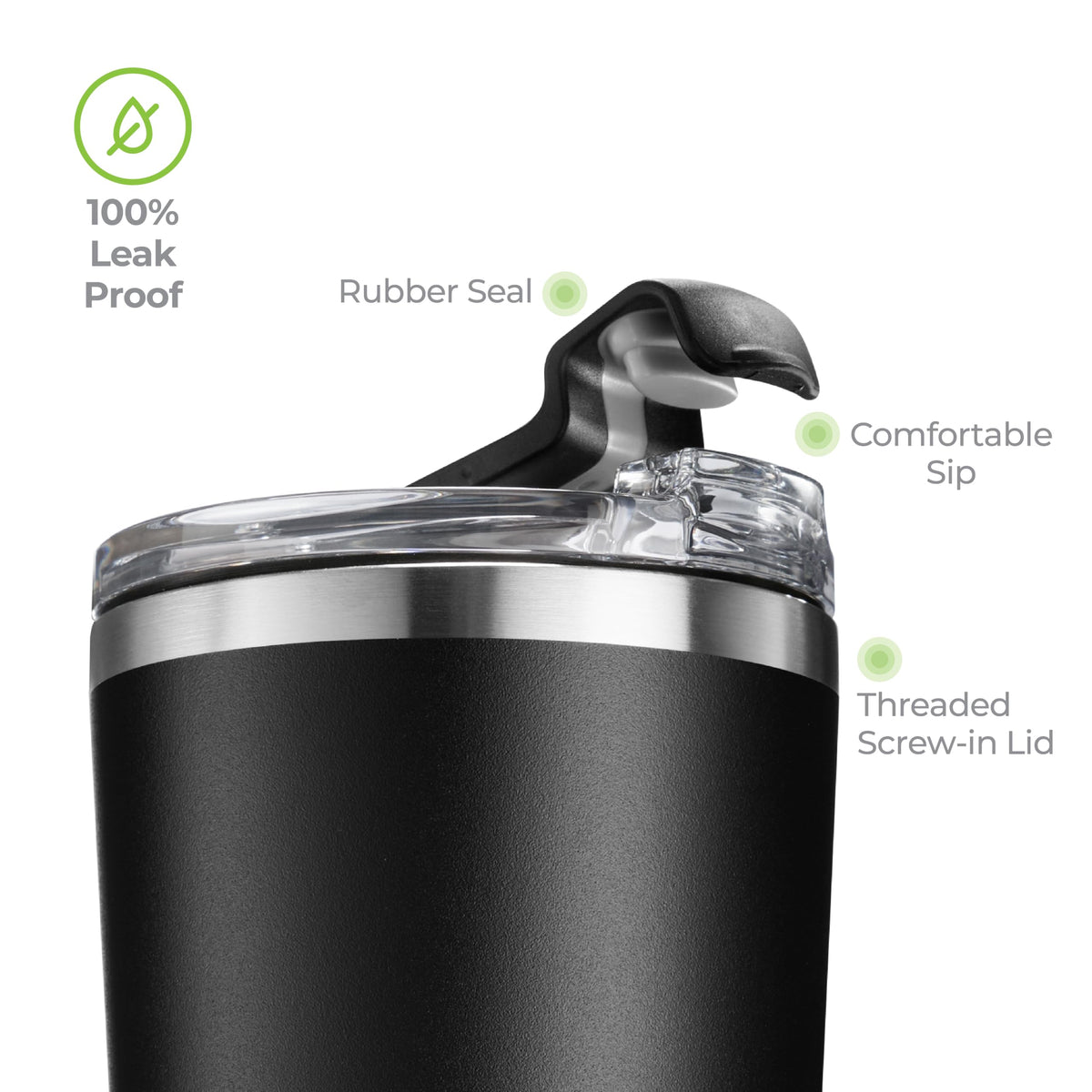16 oz Stainless Steel Insulated Coffee Tumbler Black J53481