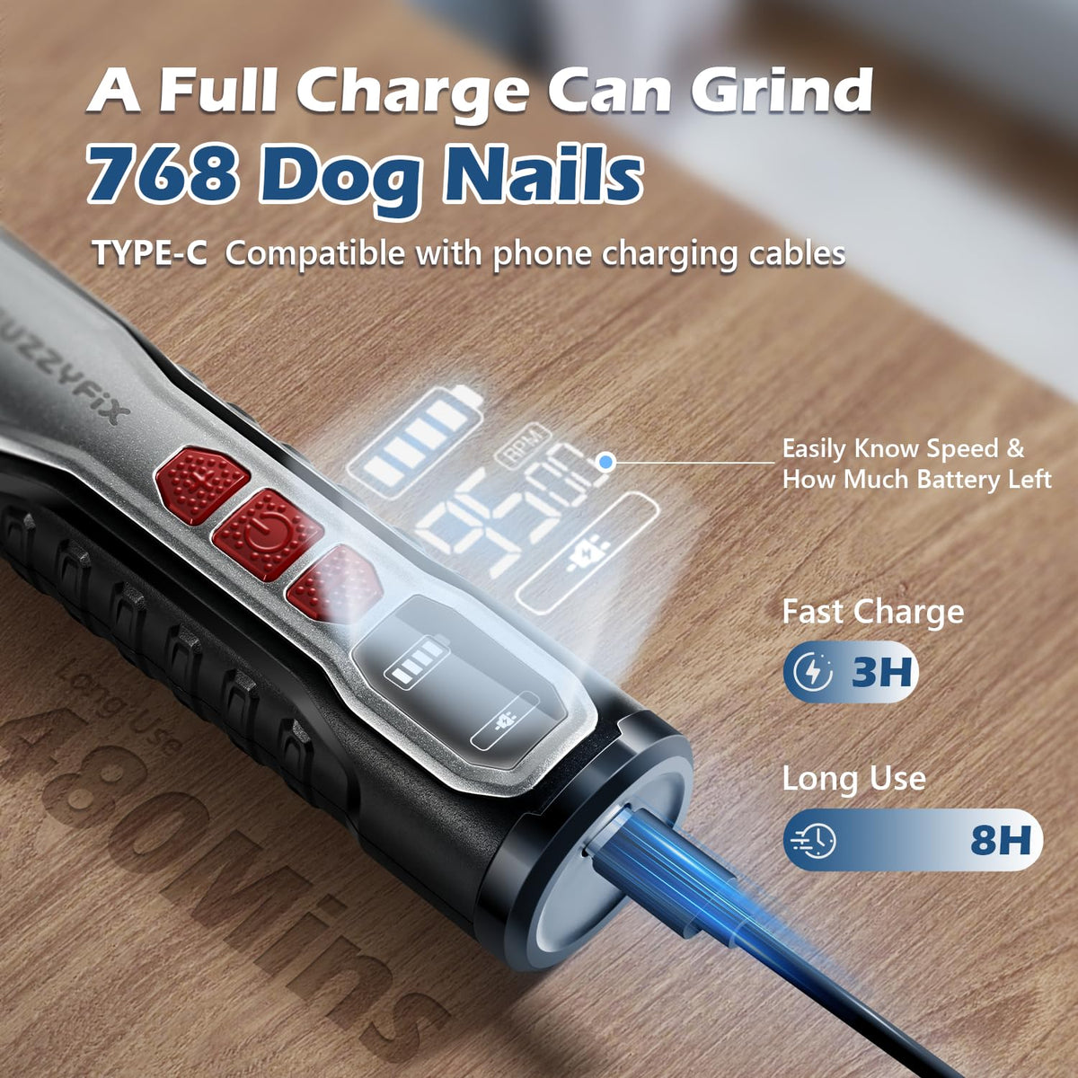 Electric Dog Nail Grinder with LED Light I82408