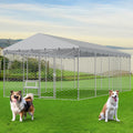 20×10×5.6FT Outdoor Dog Kennel with Bowls L539659